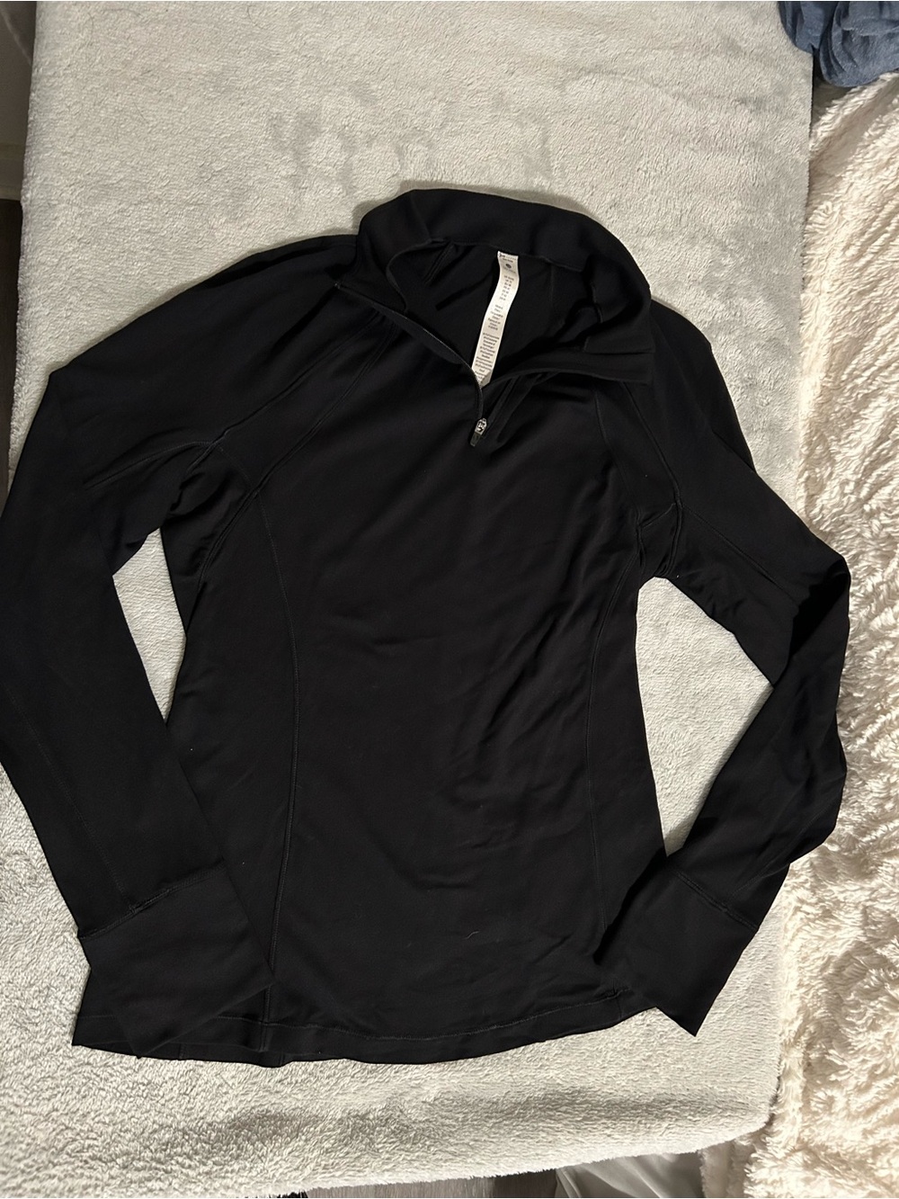 CRZ YOGA Black Long-Sleeve Quarter Zip Pullover
